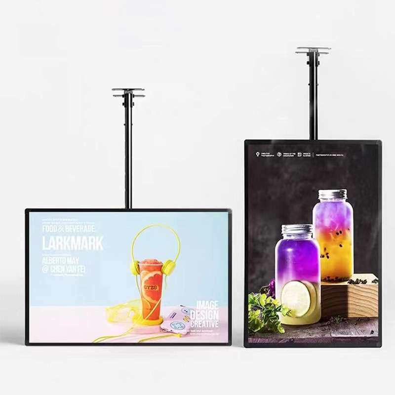 LED超薄玻璃灯箱悬挂电视奶茶展示牌店面价目表点餐吊顶式广告牌