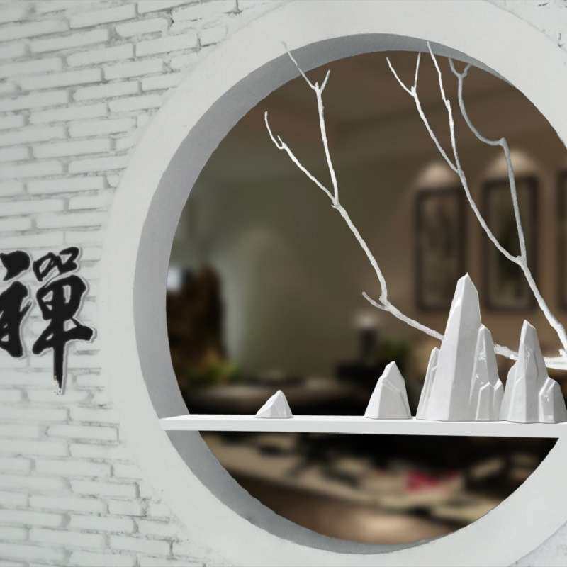 陶瓷假山创意中式摆件家居装饰品玄关客厅现代简约电镀工艺品软装