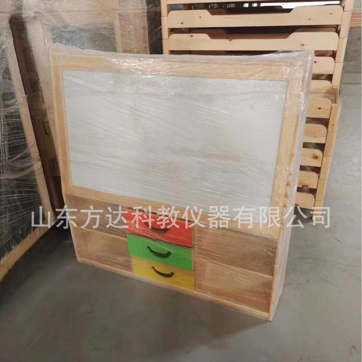 幼儿园儿童可移动双面磁性黑板柜活动教室储物柜松木橡胶木