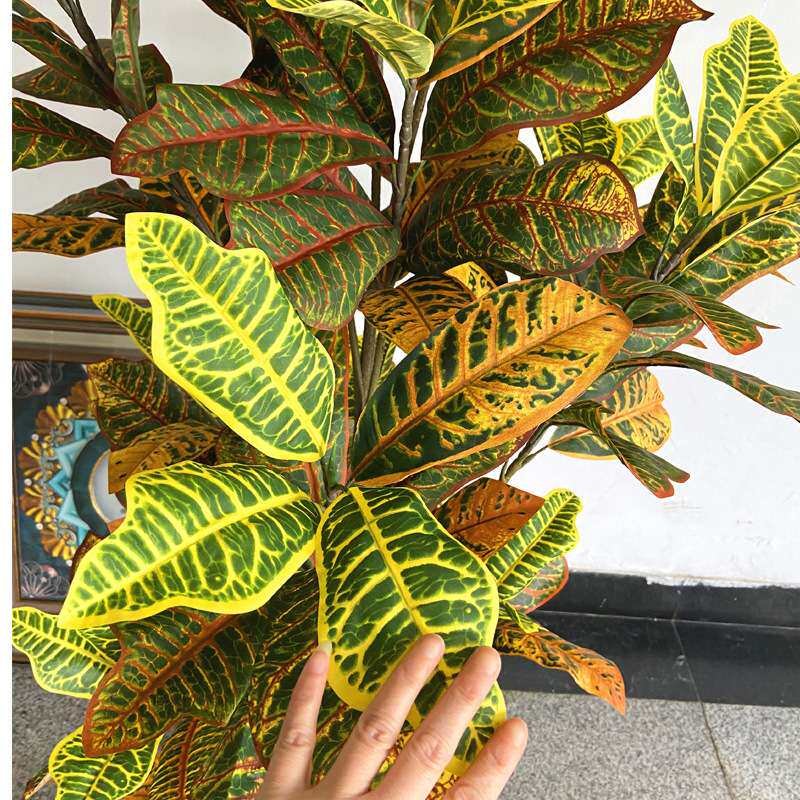 大型北欧仿真植物洒金榕变色木假绿植盆栽室内客厅橱窗装饰造景