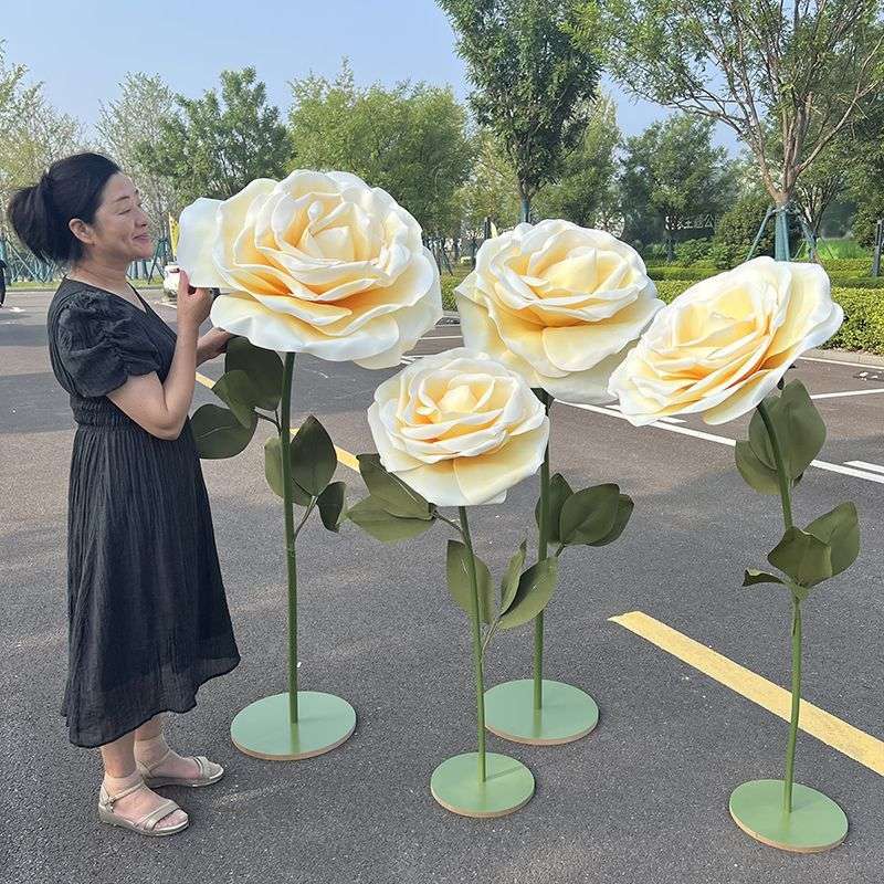 婚庆巨型立体玫瑰纸花艺婚礼大玫瑰道具美陈摆件网红橱窗布置装饰