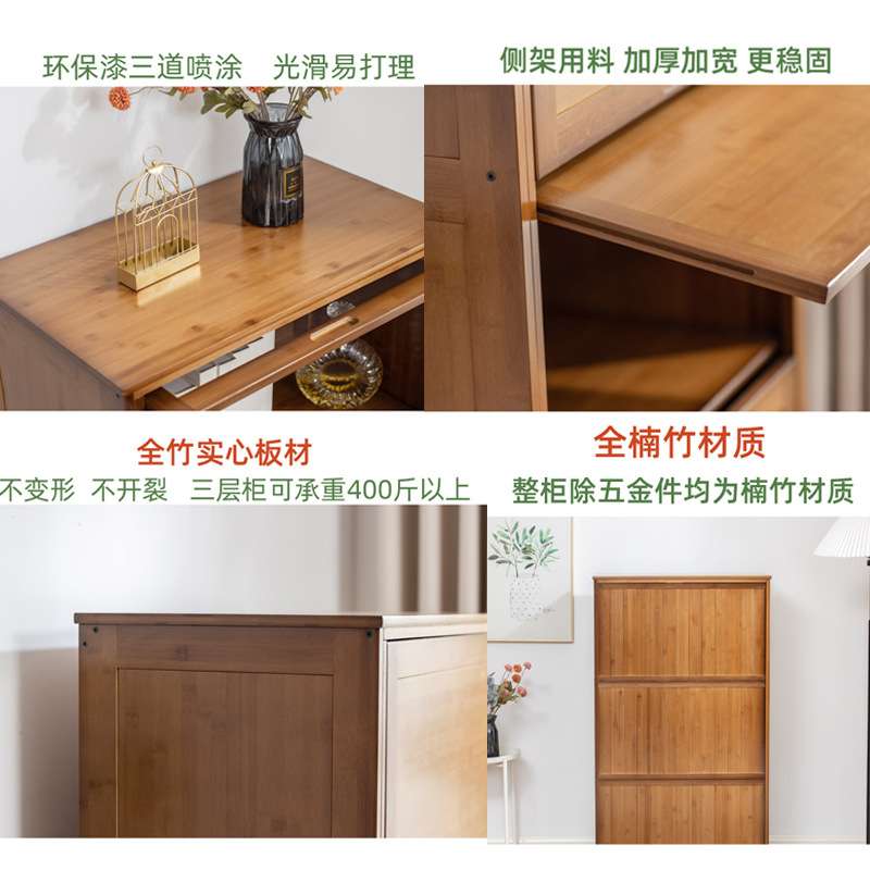 实木组合书柜学生书架家用书房玻璃置物收纳层架子客厅翻门竹展示