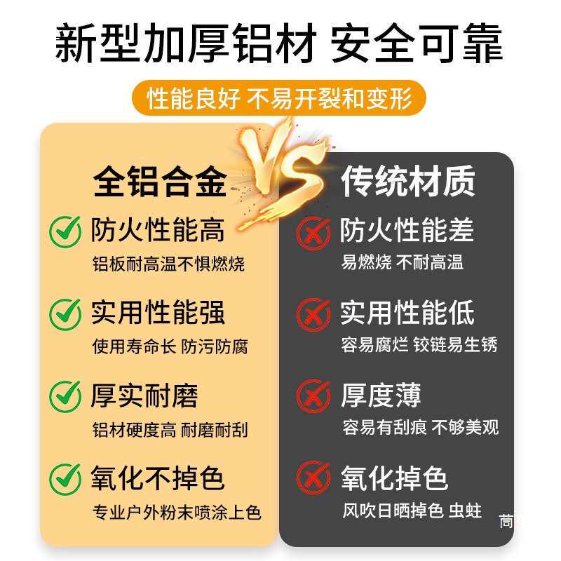 铝合金柜门户外庭院洗手台长城板格栅百叶门全铝橱柜门板