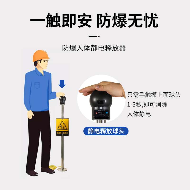 数显语音声光来人提醒信号输出本安防爆报警人体静电释放器消除器