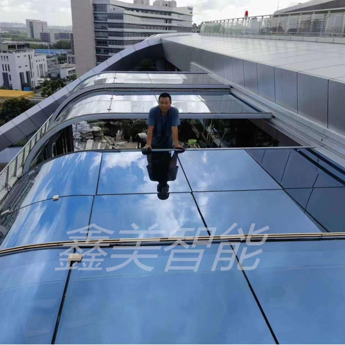耐力板移动开合顶可折叠玻璃房顶星空玻璃房厂家安装