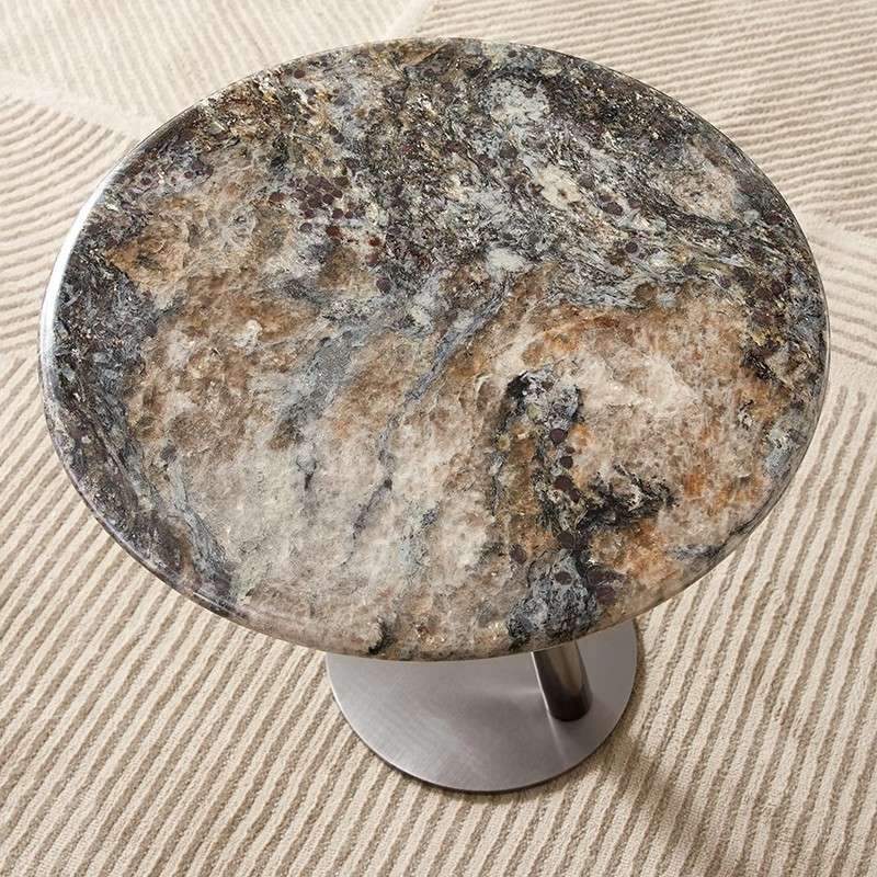 奢石轻奢铂金钻边几不锈钢简约角几底座床边可移动沙发边柜侧边几图片