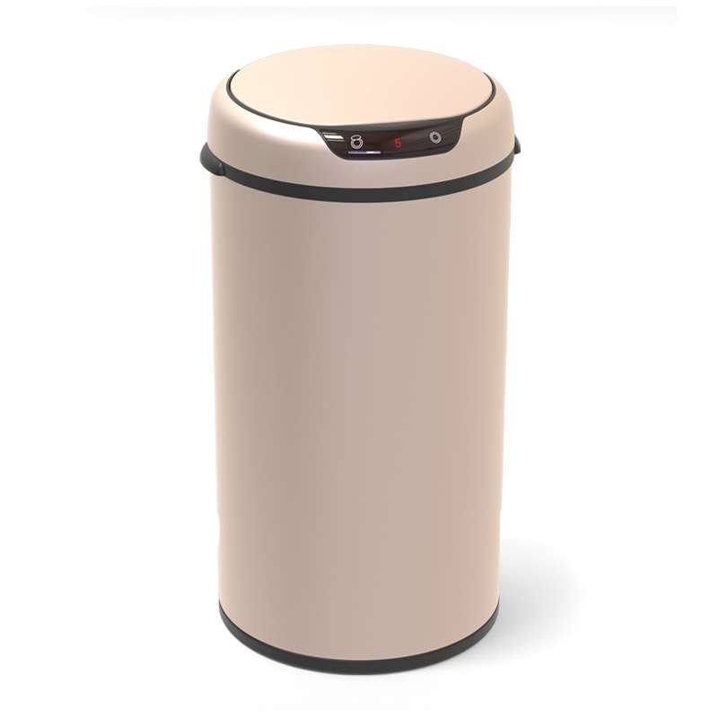 智能不锈钢圆形垃圾桶30L/42L/50L大容量自动感应金属垃圾桶