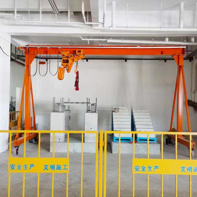 铝合金移动龙门架手推行走式小型起重吊机手动电动升降轻便龙门架