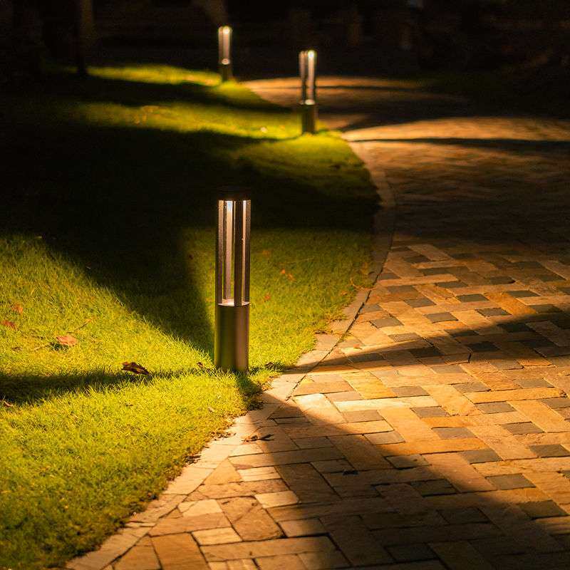 户外灯led圆柱黑色四透光现代铝材景观落地庭院灯别墅花园草地灯