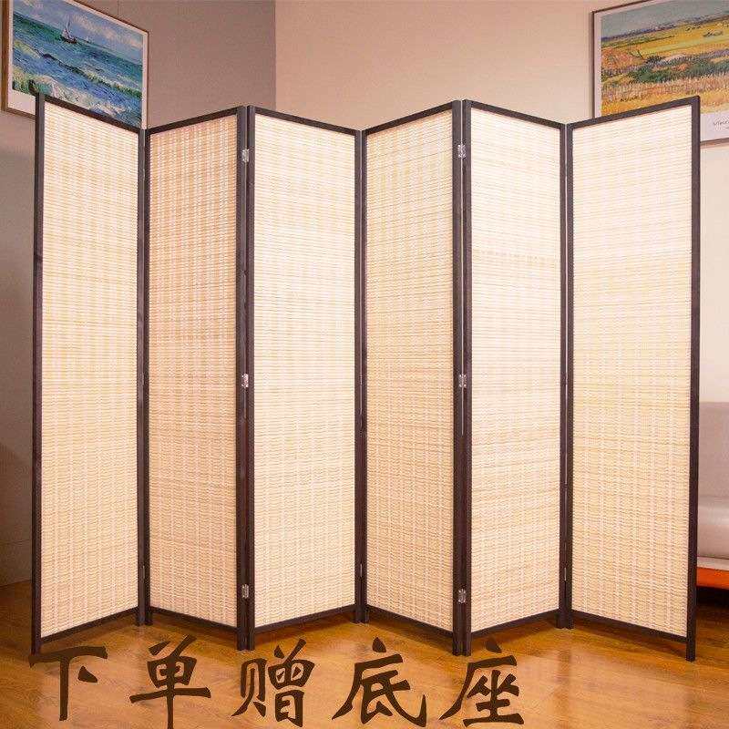 实木折叠竹墙屏风隔断移动中式屏风玄关简约现代客厅酒店折屏隔断