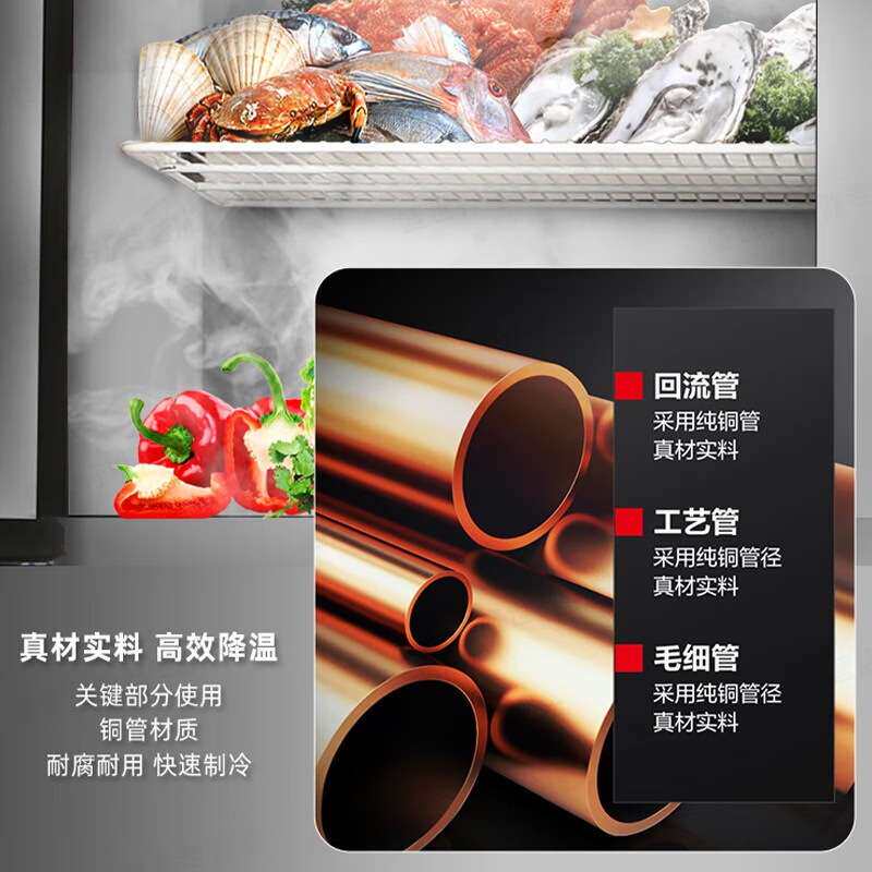 广东星星格林斯达冰柜V款四门冰箱立式展示柜厨房商业用制冷设备