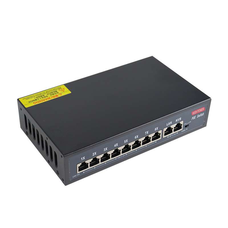 凌视非标10路POE交换机百兆8+2口250米楼宇监控供电内置AP电源24V