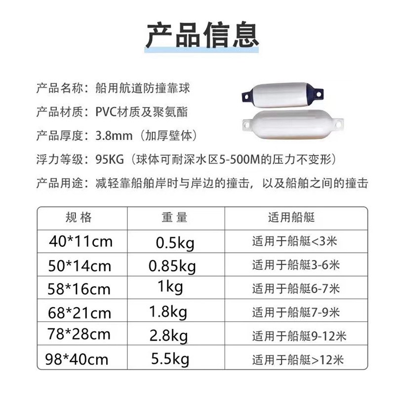 船用防撞靠球气囊游艇护弦防撞球快艇碰垫防撞靠球船舶防碰球