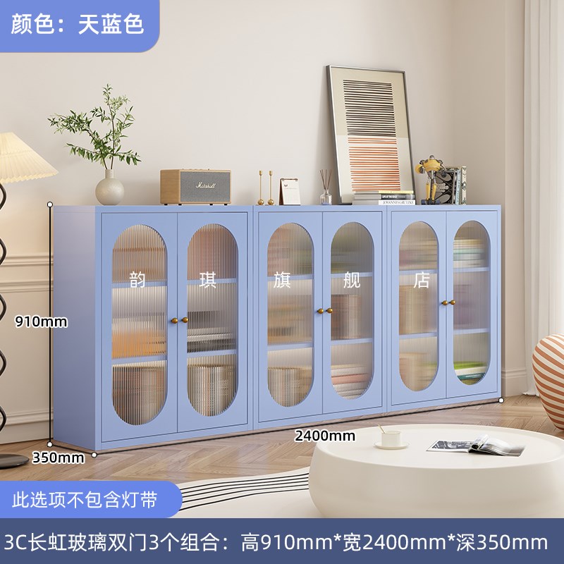 K8矮书柜铁艺收纳柜客厅置物架家用格子矮柜储物柜自由组合落地书
