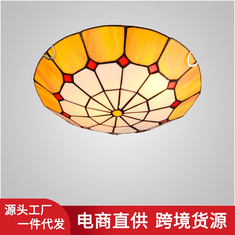 地中海田园卧室房间吸顶灯欧式简约客厅餐厅灯蒂凡尼楼道阳台灯
