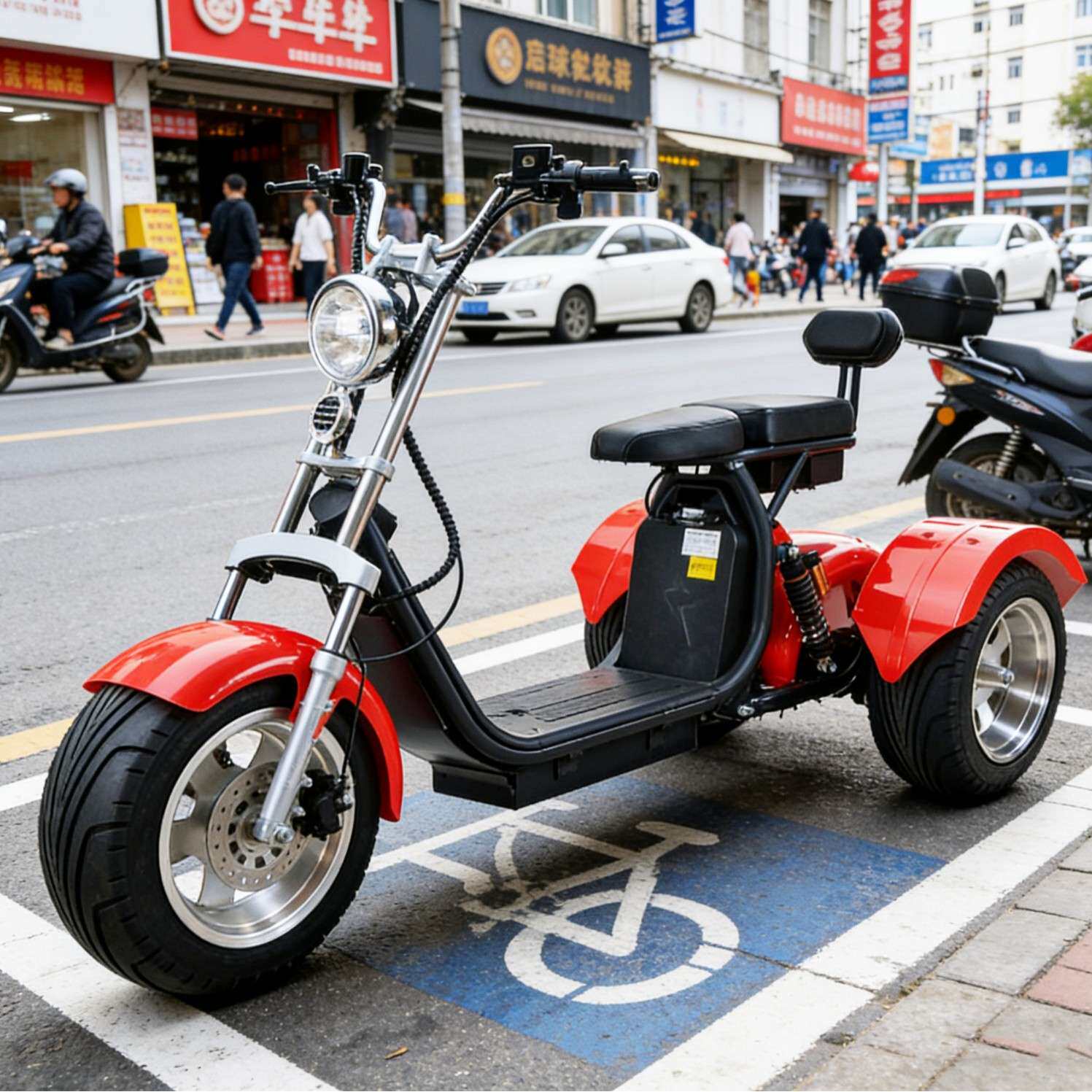 出口外贸X12哈雷电动三轮车成人户外骑行60V1500W2000W电轮大宽胎