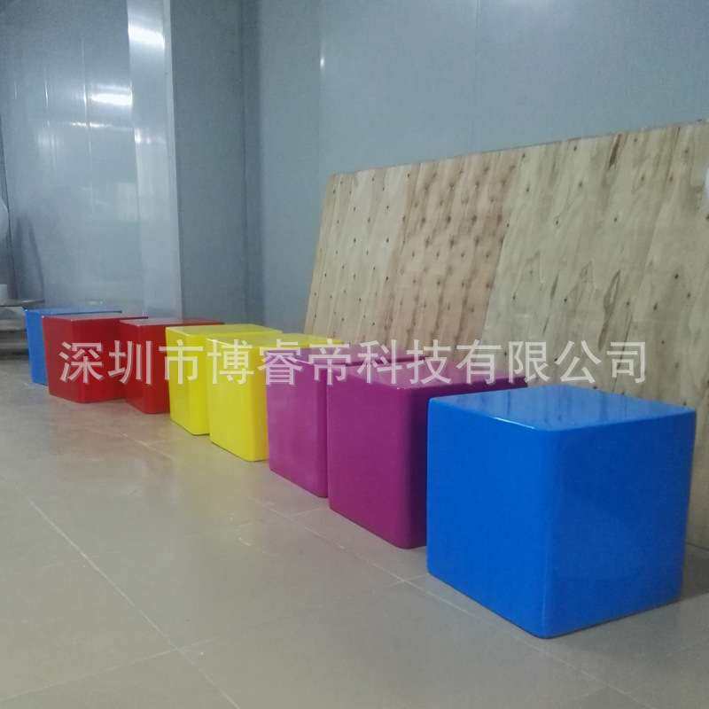 玻璃钢方块座椅商场酒店展厅正方形户外步行街休闲户外椅