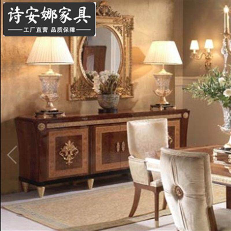 餐厅家具实木雕刻餐边柜烤餐边柜KBF边镜框漆厅储餐物餐柜