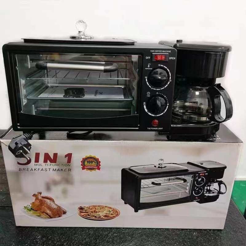 3in1 breakfast machine家用早餐机多功能煮咖啡热牛奶烤箱跨境