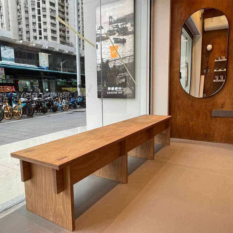 服装店长条凳复古咖啡店长凳中古凳子餐厅长椅木凳子矮凳茶几餐椅