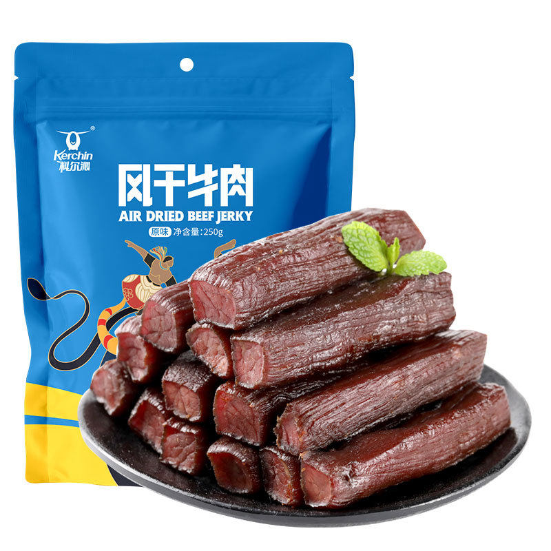 科尔沁内蒙古风干手撕牛肉干原味250g袋休闲追剧办公室零食解腻