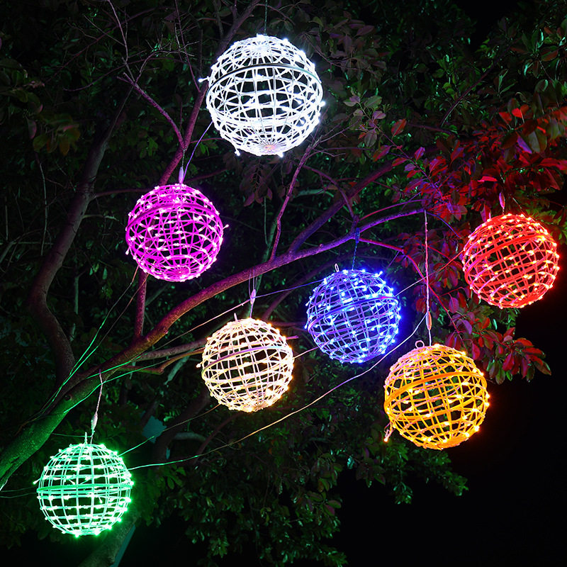 太阳能户外防水LED藤球景观灯