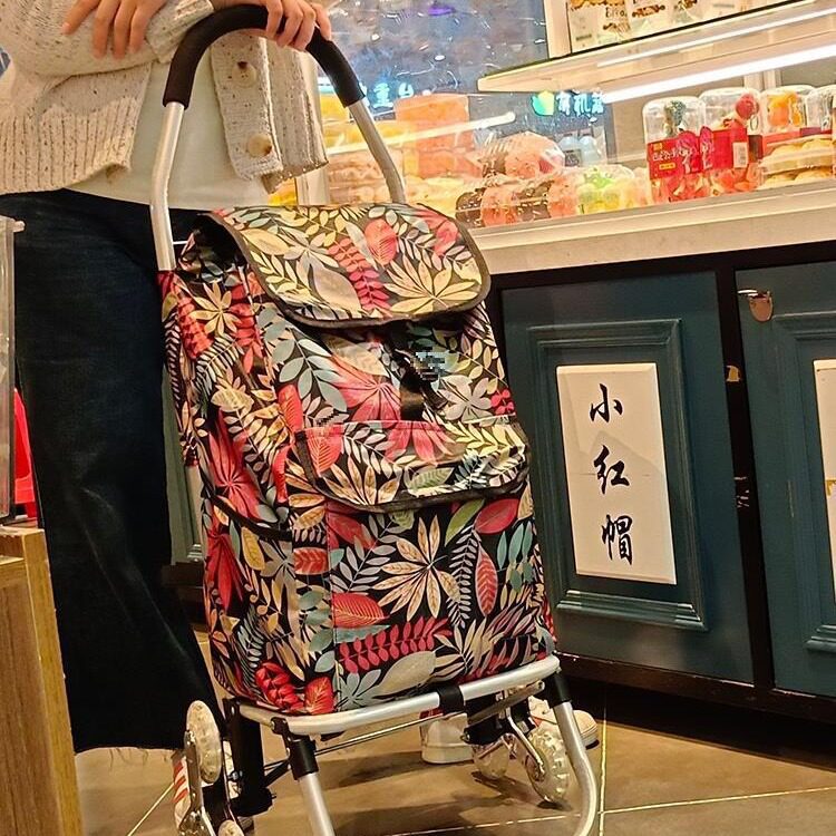 铝合金购物买菜小拉车爬楼家用轻便可坐小孩便携大容量折叠手推车