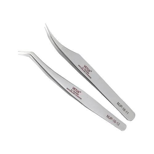 6E3X镊子嫁接睫毛工具美睫夹子聂子种睫毛开花直弯头金