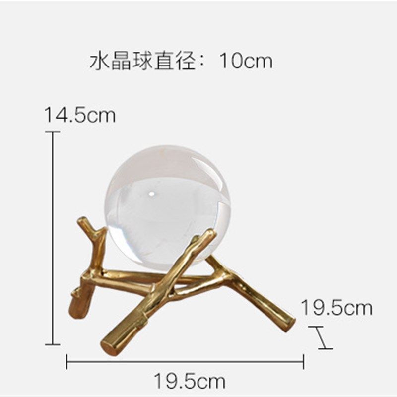 白水晶球创意家居办公桌书房电视柜玄关小摆件工艺装饰品