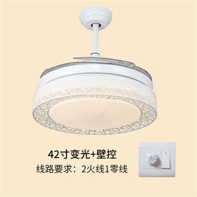 隐形吊扇灯风扇灯餐厅吊灯卧室客厅家用现代简约带LED电风扇变光