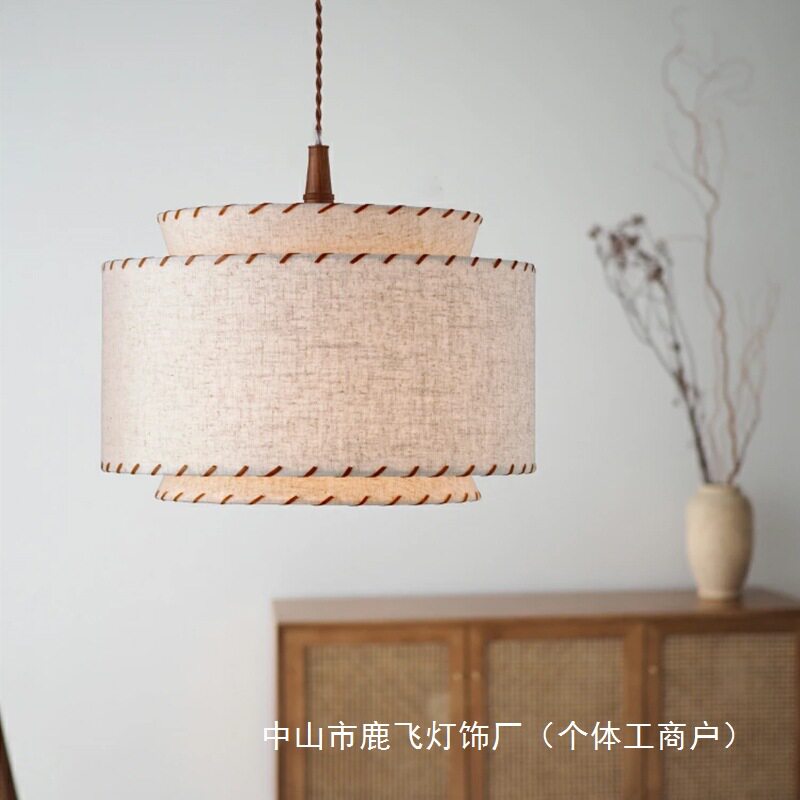 中古风布艺餐厅吊灯卧室书房民宿服装店装饰灯奶油风设计师氛围灯