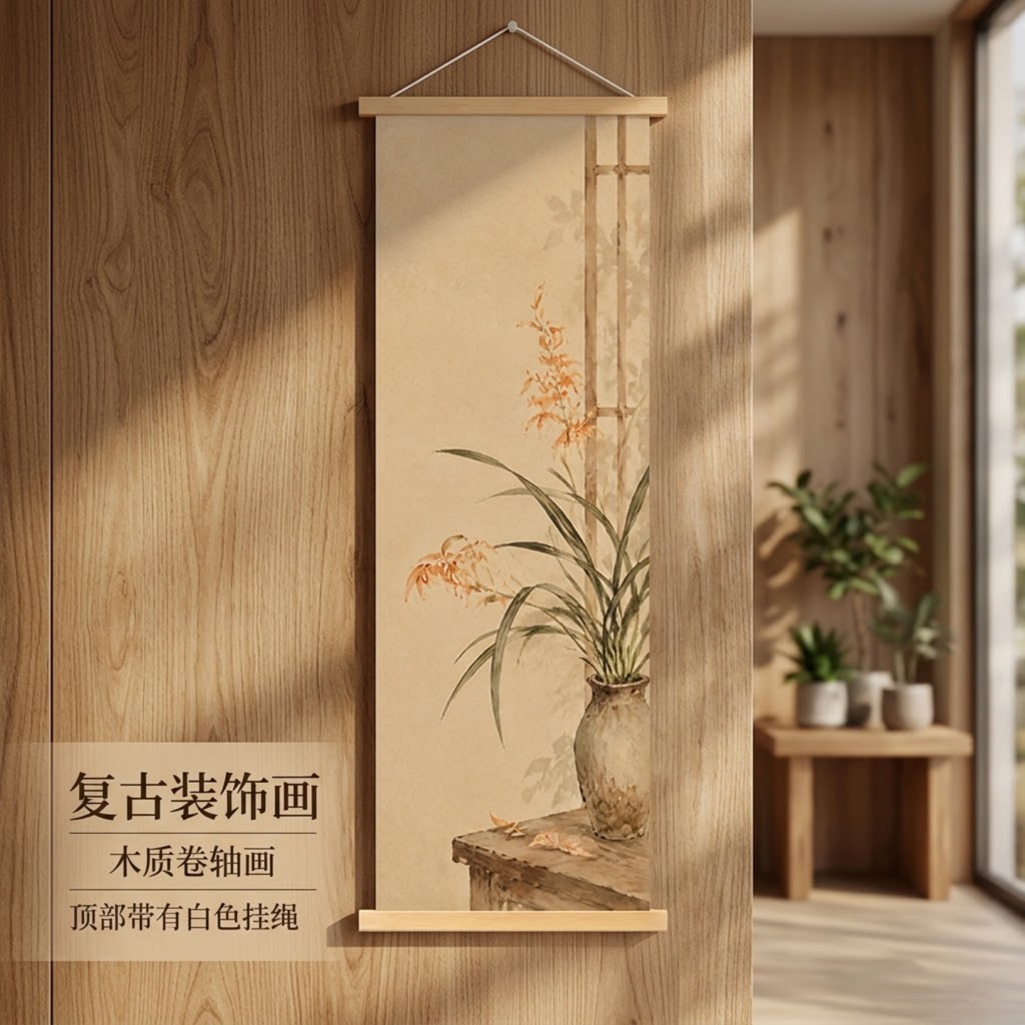复古宋代美学气若幽兰装饰挂画实现代装饰画