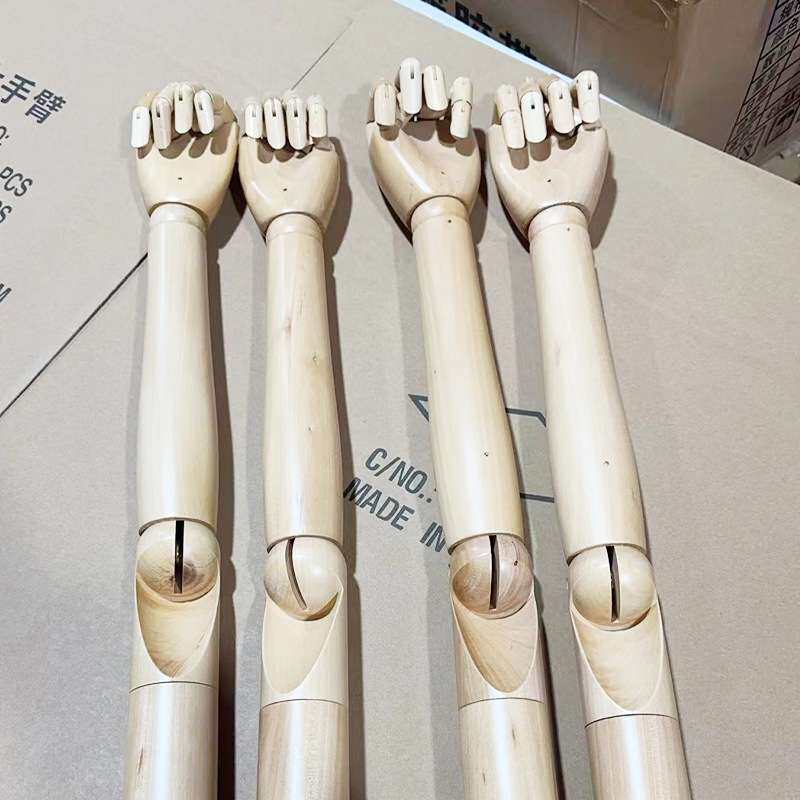 关节手模特展示道具配件实木手臂可弯曲实木活动关节手臂荷木手臂