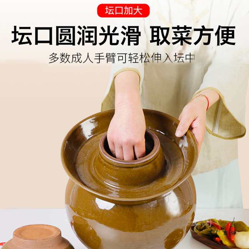 泡菜坛子土陶家用养水土陶罐老式小酸菜坛子腌咸菜罐陶瓷泡菜罐子