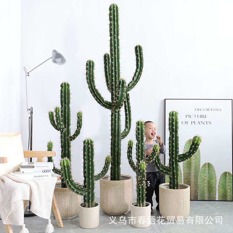 仿真仙人掌盆栽大型植物假北欧仙人柱室内场景橱窗装饰摆件量天尺