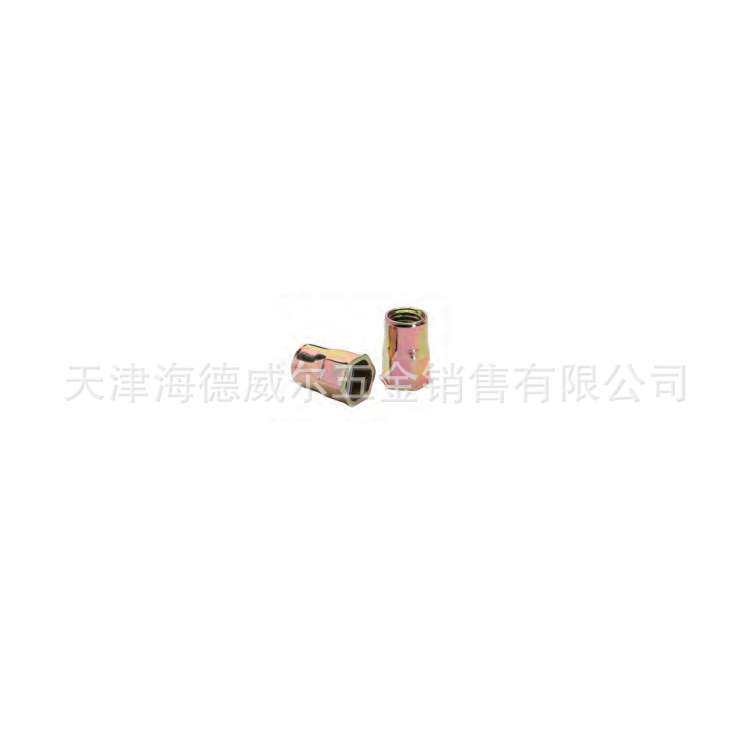 小沉头半六角铆螺母 ML08AL合金钢 彩锌 小沉头半六角铆螺母