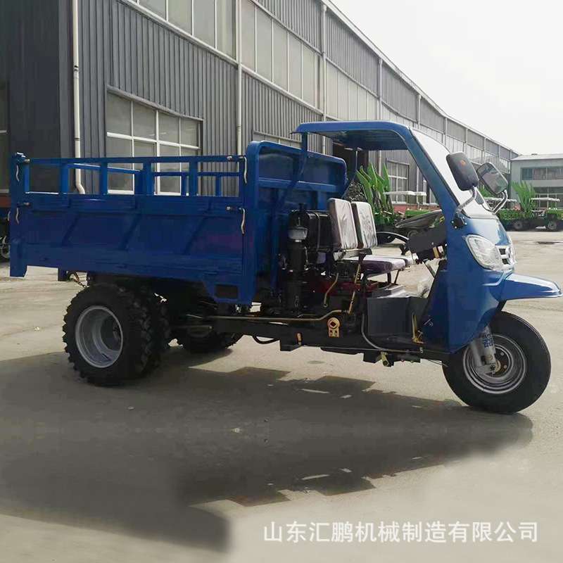 柴油工程三轮车 18马力方向盘电启动三马子 拉沙拉混凝土三轮车