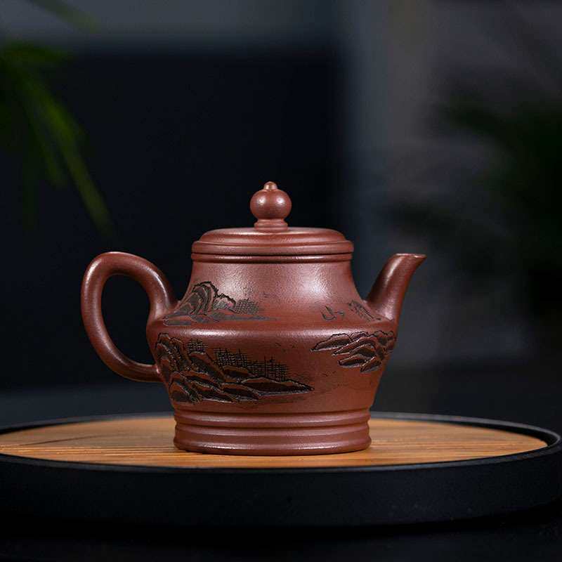 观山灵灯紫砂壶原矿紫泥壶茶具小号迷你精品茶壶 厂家全手工壶
