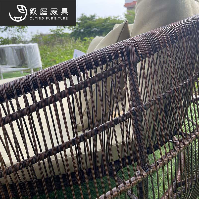 户外家具别墅花园北欧圆形躺床阳台躺椅休闲组合单人懒人藤编沙发