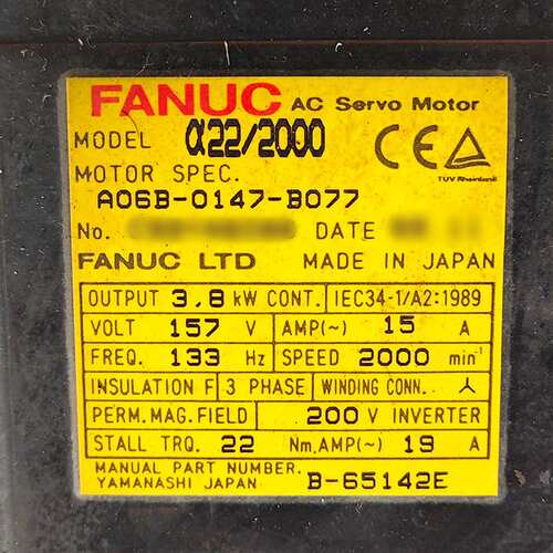A06B-0147-B077 A22/2000 FANUC发那科伺服电机原装现货