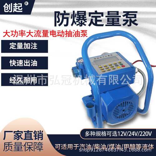 电动防爆抽油泵柴汽油12v24v220v防爆加油机车载加油枪计定量泵