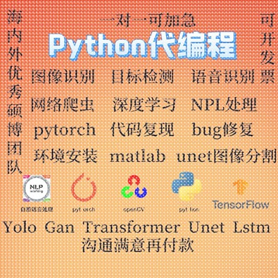 python代编程深度学习机器图像视觉接单代跑模型代码调试编写程序