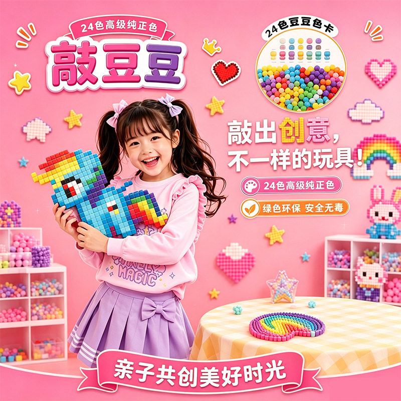 DIY拼图敲豆豆材料包2025