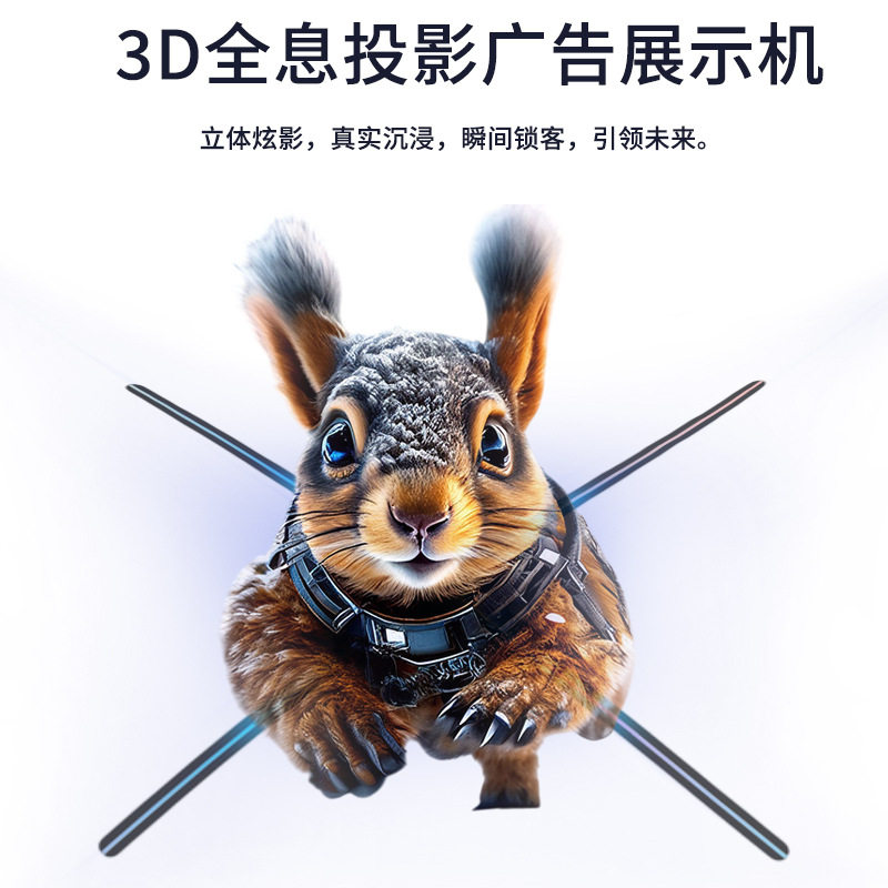 跨境爆款65cm裸眼3d全息广告机高清旋转led风扇屏投影展示