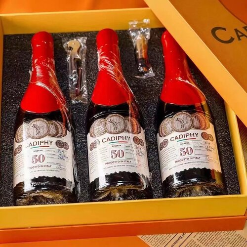 意大利进口DOC【卡迪菲·纪念版】15.5度干红葡萄酒750ml*3支礼盒