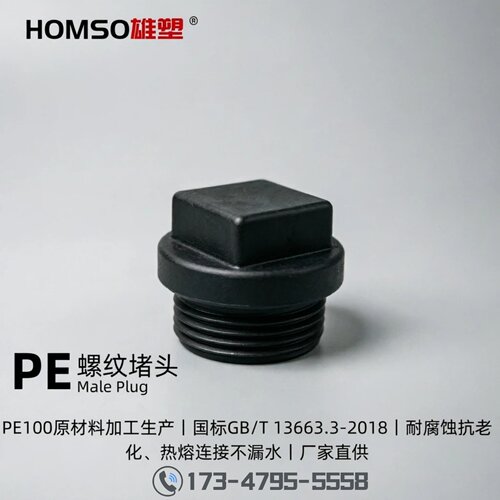 HOMSO雄塑PE给水承插热熔管堵