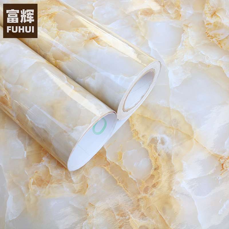 加厚大理石贴纸防水墙纸自粘厨房台面防油柜桌子家具翻新壁纸50米