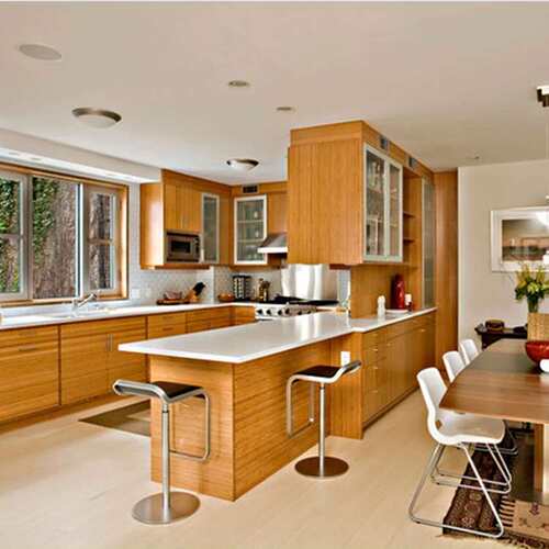 佛山外贸橱柜源头厂家欧式木纹木皮橱柜出口北欧kitchen cabinet