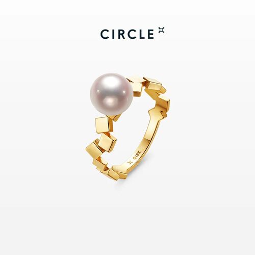 CIRCLE18K黄金AKOYA珍珠戒指