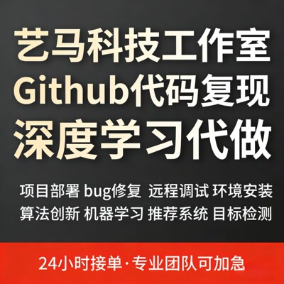 Github代码复现 python编程 深度学习 大模型项目部署 硕博团队